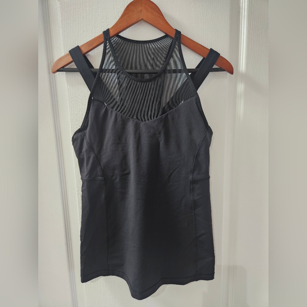 Women’s Black Mesh-Back Tank Top